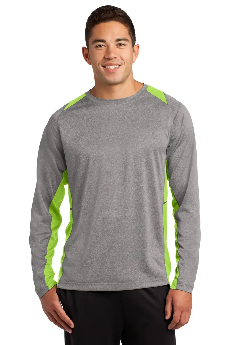 Sport-Tek® Long Sleeve Heather Colorblock Contender Tee. ST361LS - additional view 11