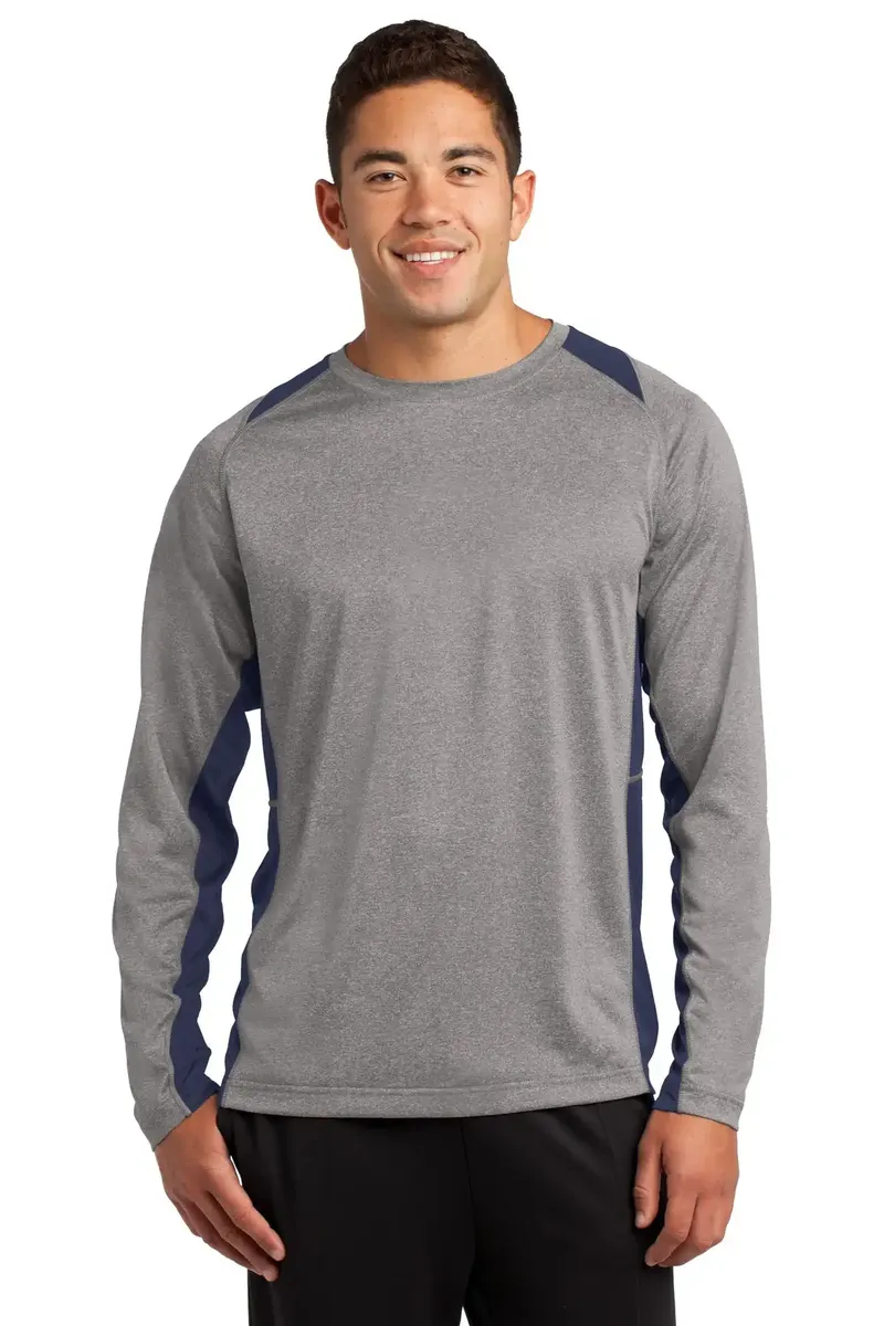 Sport-Tek® Long Sleeve Heather Colorblock Contender Tee. ST361LS - additional view 10