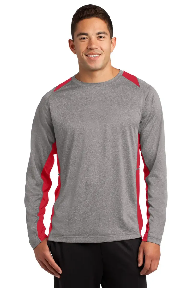 Sport-Tek® Long Sleeve Heather Colorblock Contender Tee. ST361LS - additional view 6