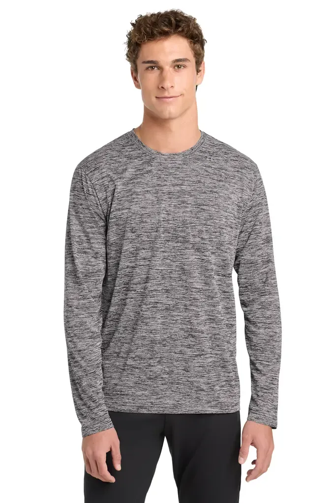Sport-Tek ® PosiCharge ® Long Sleeve Electric Heather Tee. ST390LS - additional view 1