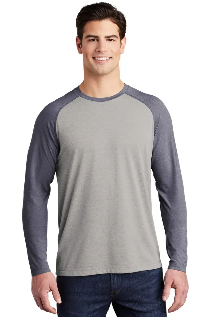 Sport-Tek ® PosiCharge ® Long Sleeve Tri-Blend Wicking Raglan Tee ST400LS - additional view 3