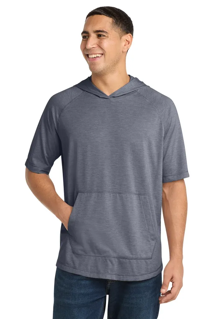Sport-Tek ® PosiCharge ® Tri-Blend Wicking Short Sleeve Hoodie. ST404 - additional view 3