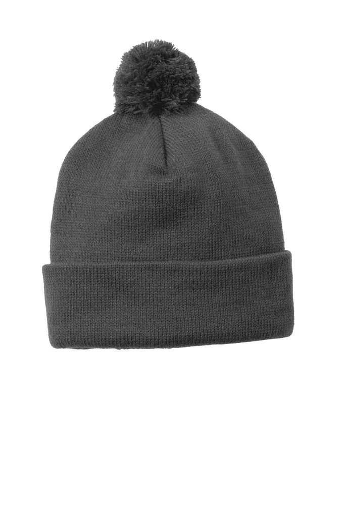 Sport-Tek ® Solid Pom Pom Beanie. STC37 - additional view 4