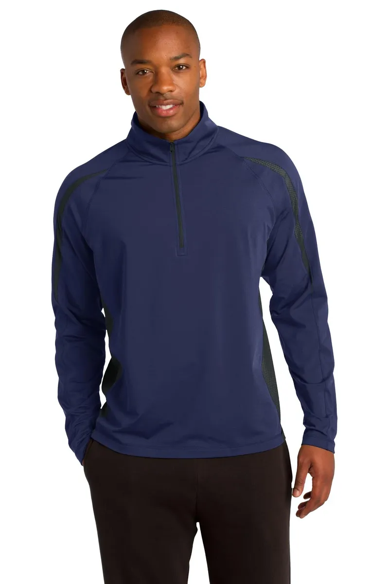 Sport-Tek® Sport-Wick® Stretch 1/2-Zip Colorblock Pullover. ST851 - additional view 3