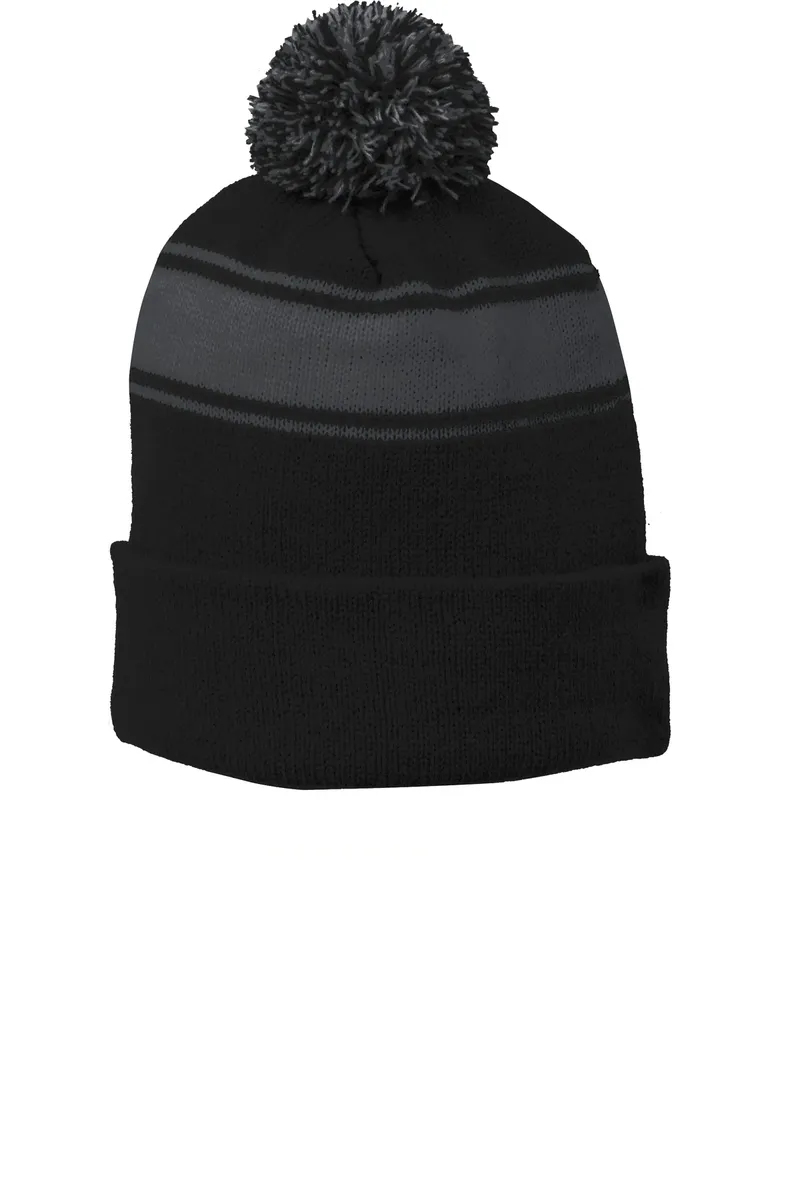 Sport-Tek® Stripe Pom Pom Beanie.  STC28 - additional view 6