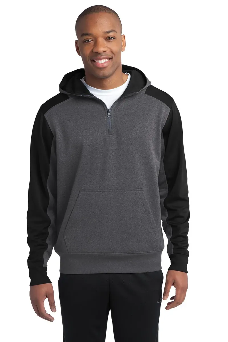 Sport-Tek®  Tech Fleece Colorblock 1/4-Zip Hooded Sweatshirt. ST249 - additional view 1