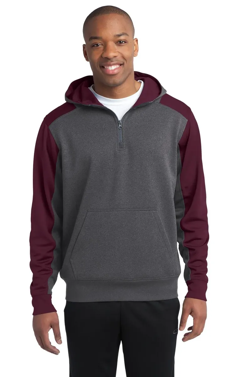 Sport-Tek®  Tech Fleece Colorblock 1/4-Zip Hooded Sweatshirt. ST249 - additional view 3