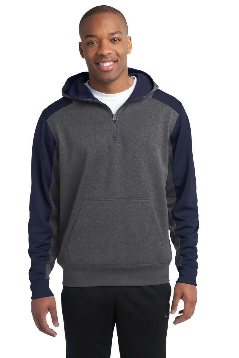 Sport-Tek®  Tech Fleece Colorblock 1/4-Zip Hooded Sweatshirt. ST249 - additional view 2