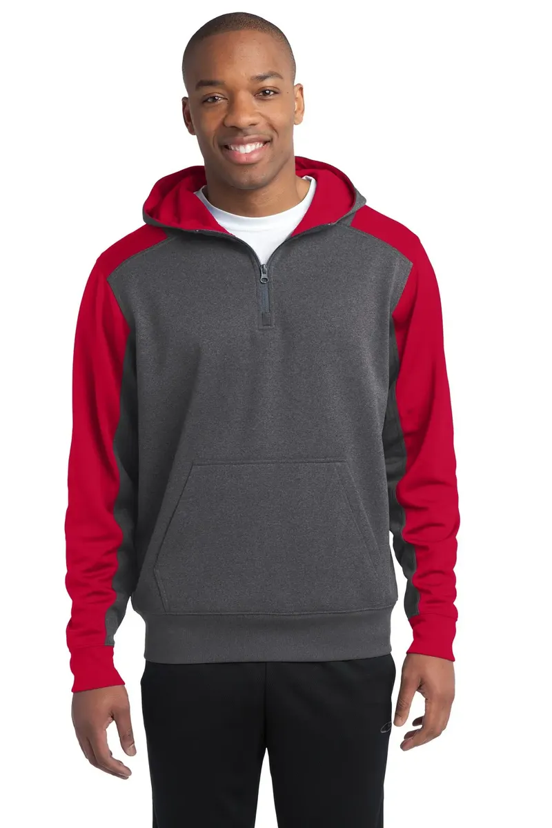 Sport-Tek®  Tech Fleece Colorblock 1/4-Zip Hooded Sweatshirt. ST249 - additional view 5