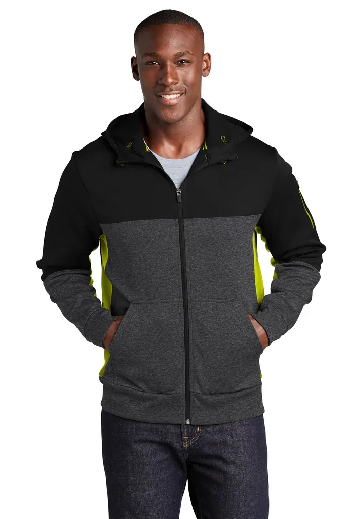 Sport-Tek® Tech Fleece Colorblock Full-Zip Hooded Jacket. ST245 - additional view 4
