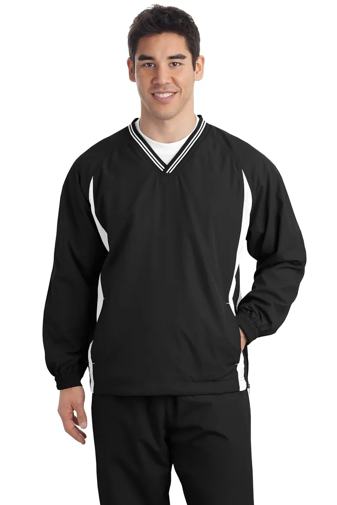 Sport-Tek® Tipped V-Neck Raglan Wind Shirt. JST62 - additional view 3