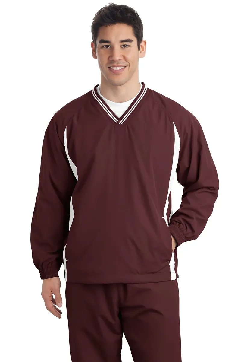Sport-Tek® Tipped V-Neck Raglan Wind Shirt. JST62 - additional view 7