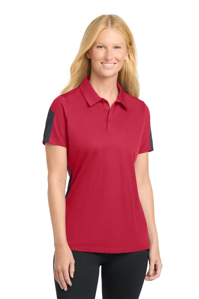Sport-Tek® Women's PosiCharge® Active Textured Colorblock Polo. LST695 - additional view 2