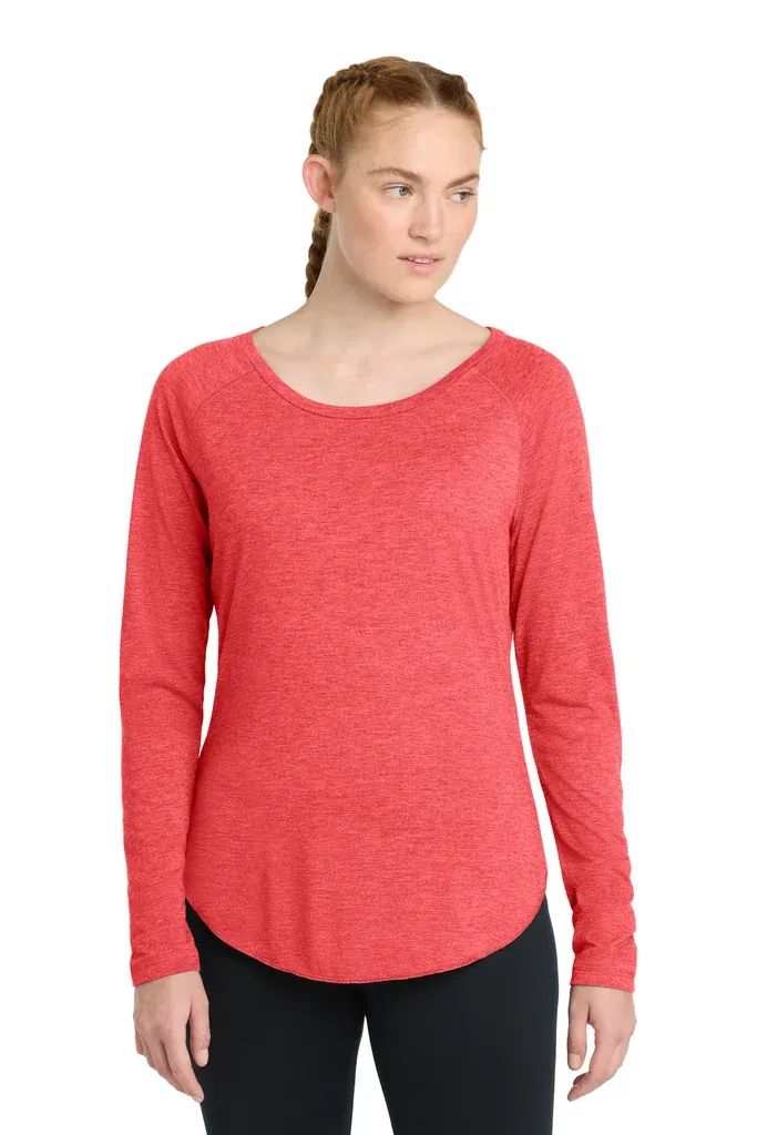 Sport-Tek ® Women's PosiCharge ® Long Sleeve Tri-Blend Wicking Scoop Neck Raglan Tee LST400LS - additional view 3