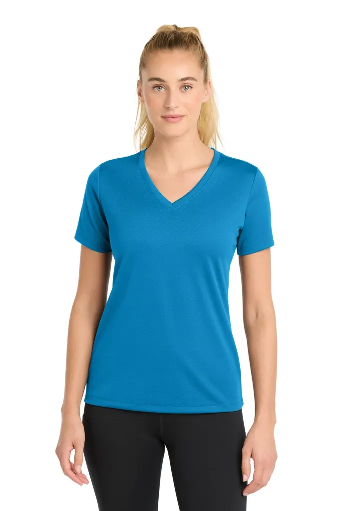 Sport-Tek® Women's PosiCharge® RacerMesh® V-Neck Tee. LST340 - additional view 3