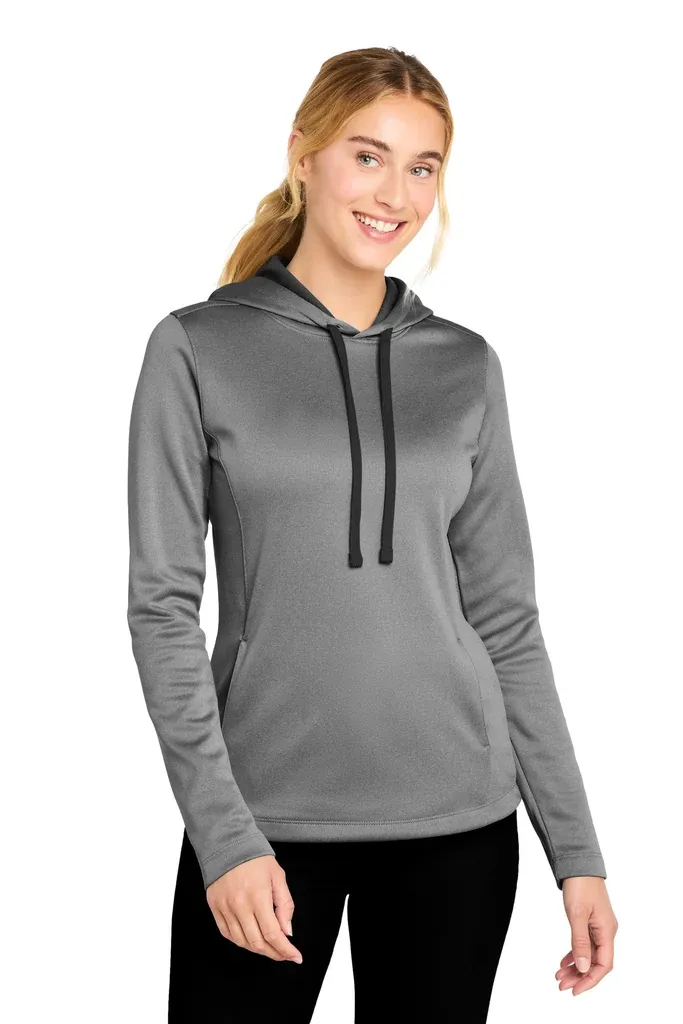 Sport-Tek ® Women's PosiCharge ® Sport-Wick ® Heather Fleece Hooded Pullover. LST264 - additional view 4