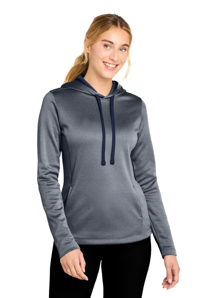 Sport-Tek ® Women's PosiCharge ® Sport-Wick ® Heather Fleece Hooded Pullover. LST264 - additional view 3