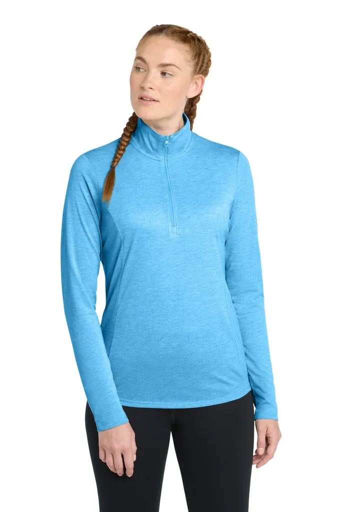 Sport-Tek ® Women's PosiCharge ® Tri-Blend Wicking 1/4-Zip Pullover. LST407 - additional view 1