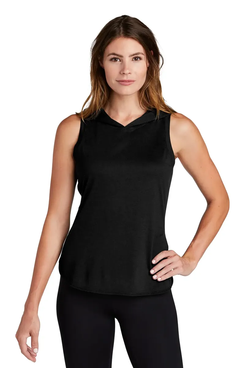 Sport-Tek ® Women's PosiCharge ® Tri-Blend Wicking Draft Hoodie Tank. LST410 - additional view 2