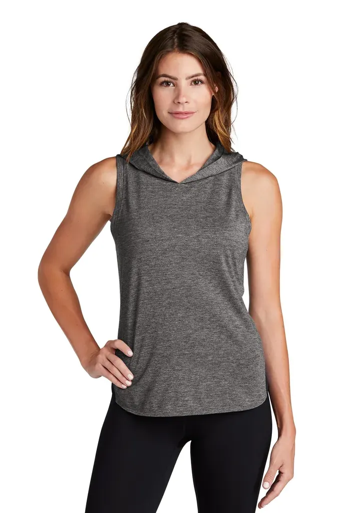 Sport-Tek ® Women's PosiCharge ® Tri-Blend Wicking Draft Hoodie Tank. LST410 - additional view 1