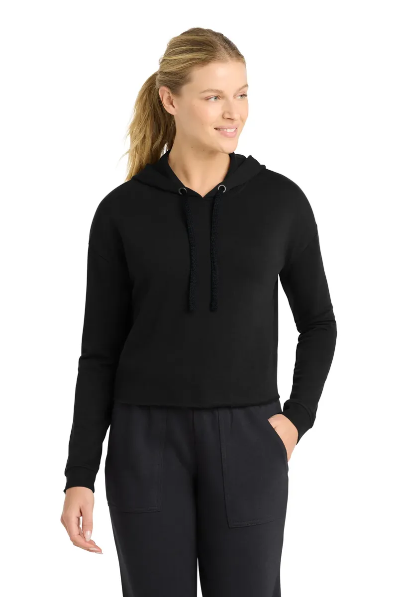 Sport-Tek ® Women's PosiCharge ® Tri-Blend Wicking Fleece Crop Hooded Pullover LST298 - additional view 3