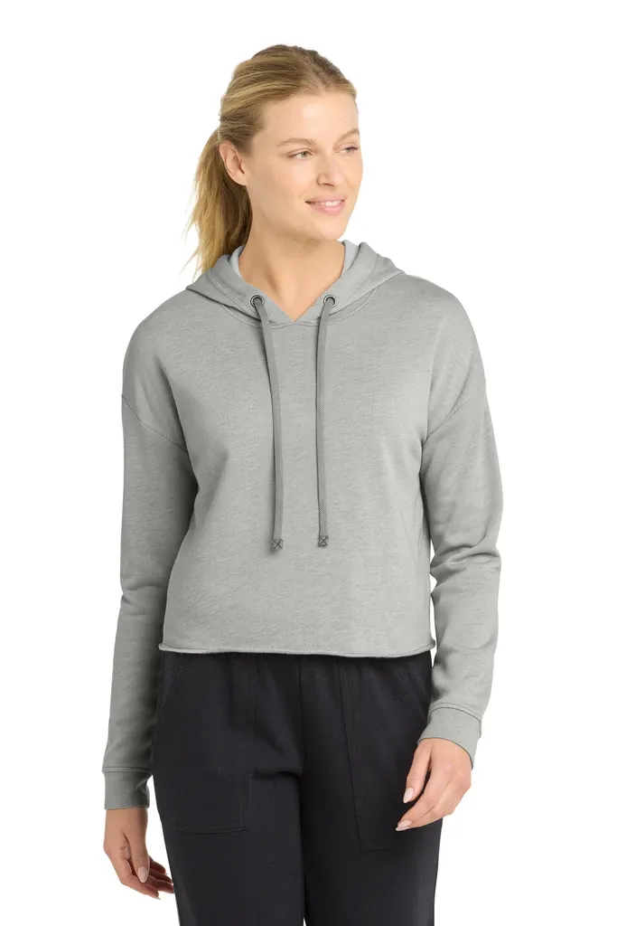 Sport-Tek ® Women's PosiCharge ® Tri-Blend Wicking Fleece Crop Hooded Pullover LST298 - additional view 4