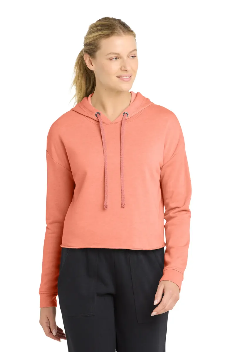 Sport-Tek ® Women's PosiCharge ® Tri-Blend Wicking Fleece Crop Hooded Pullover LST298 - additional view 2