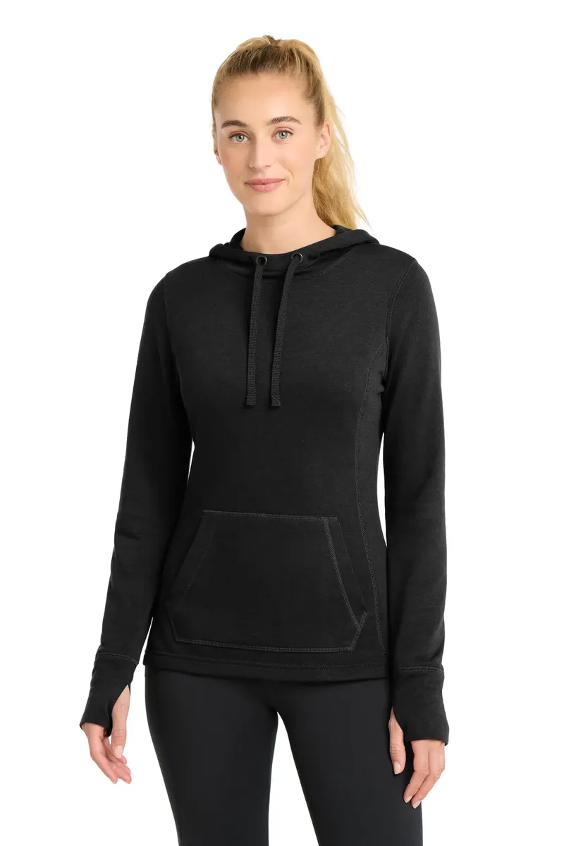 Sport-Tek ® Women's PosiCharge ® Tri-Blend Wicking Fleece Hooded Pullover. LST296 - additional view 4