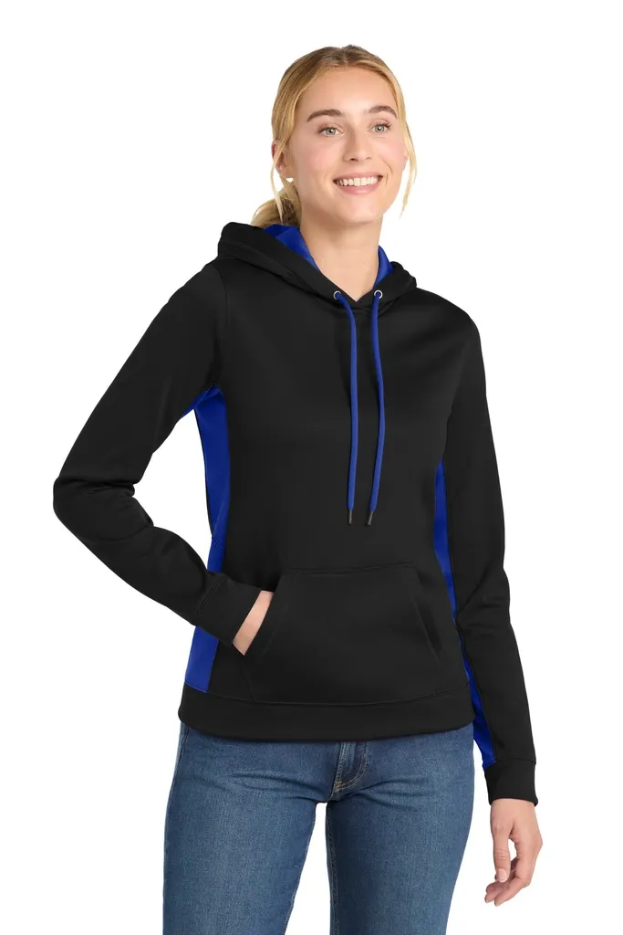Sport-Tek® Women's Sport-Wick® Fleece Colorblock Hooded Pullover. LST235 - additional view 7