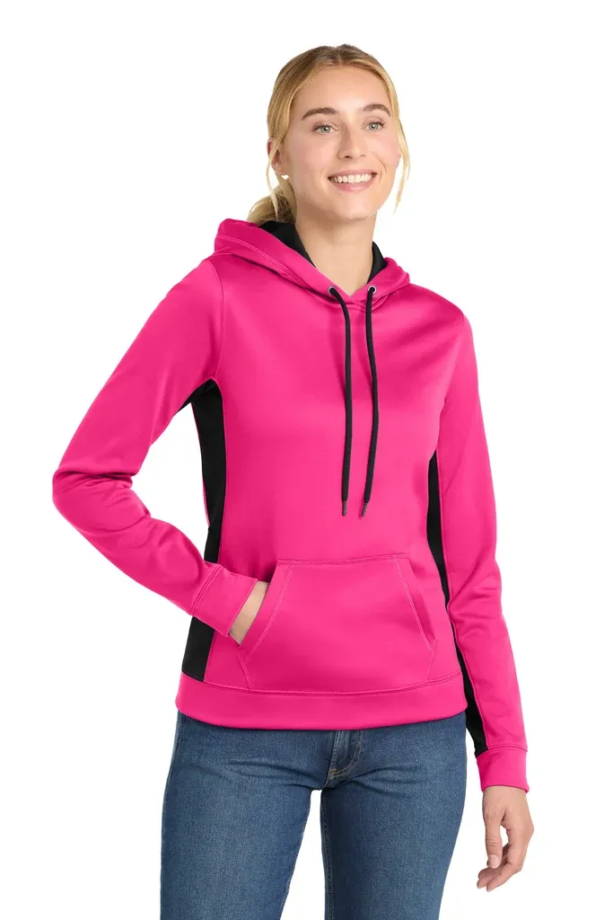 Sport-Tek® Women's Sport-Wick® Fleece Colorblock Hooded Pullover. LST235 - additional view 6