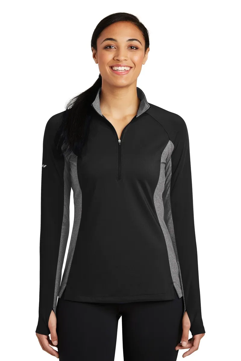 Sport-Tek® Women's Sport-Wick® Stretch Contrast 1/4-Zip Pullover. LST854 - additional view 2