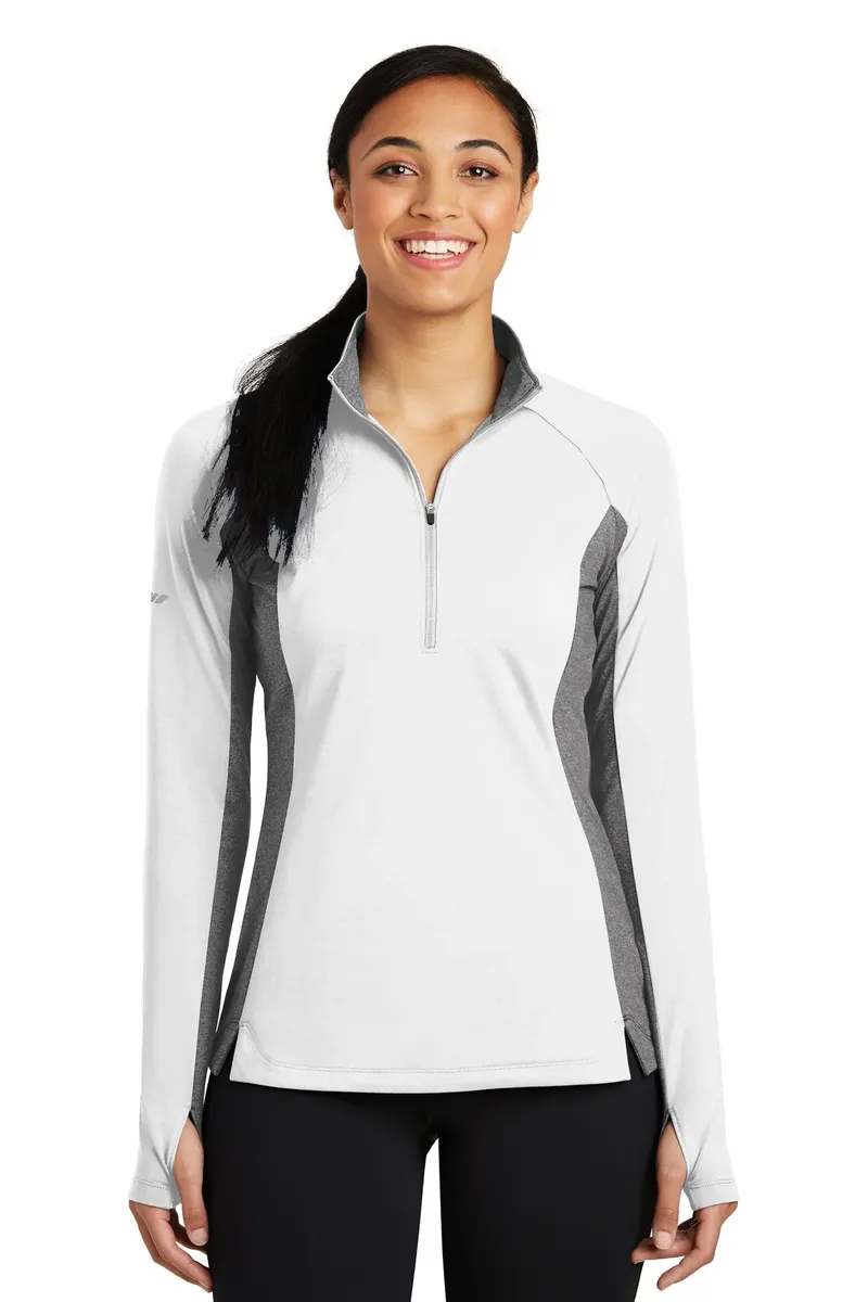Sport-Tek® Women's Sport-Wick® Stretch Contrast 1/4-Zip Pullover. LST854 - additional view 3