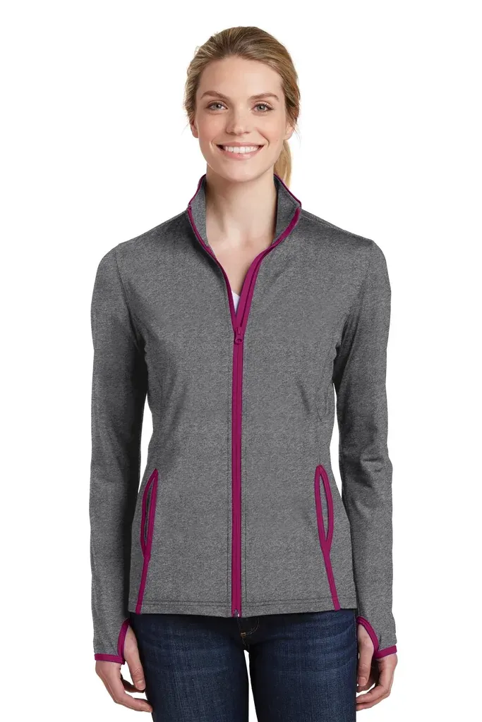 Sport-Tek® Women's Sport-Wick® Stretch Contrast Full-Zip Jacket.  LST853 - additional view 6