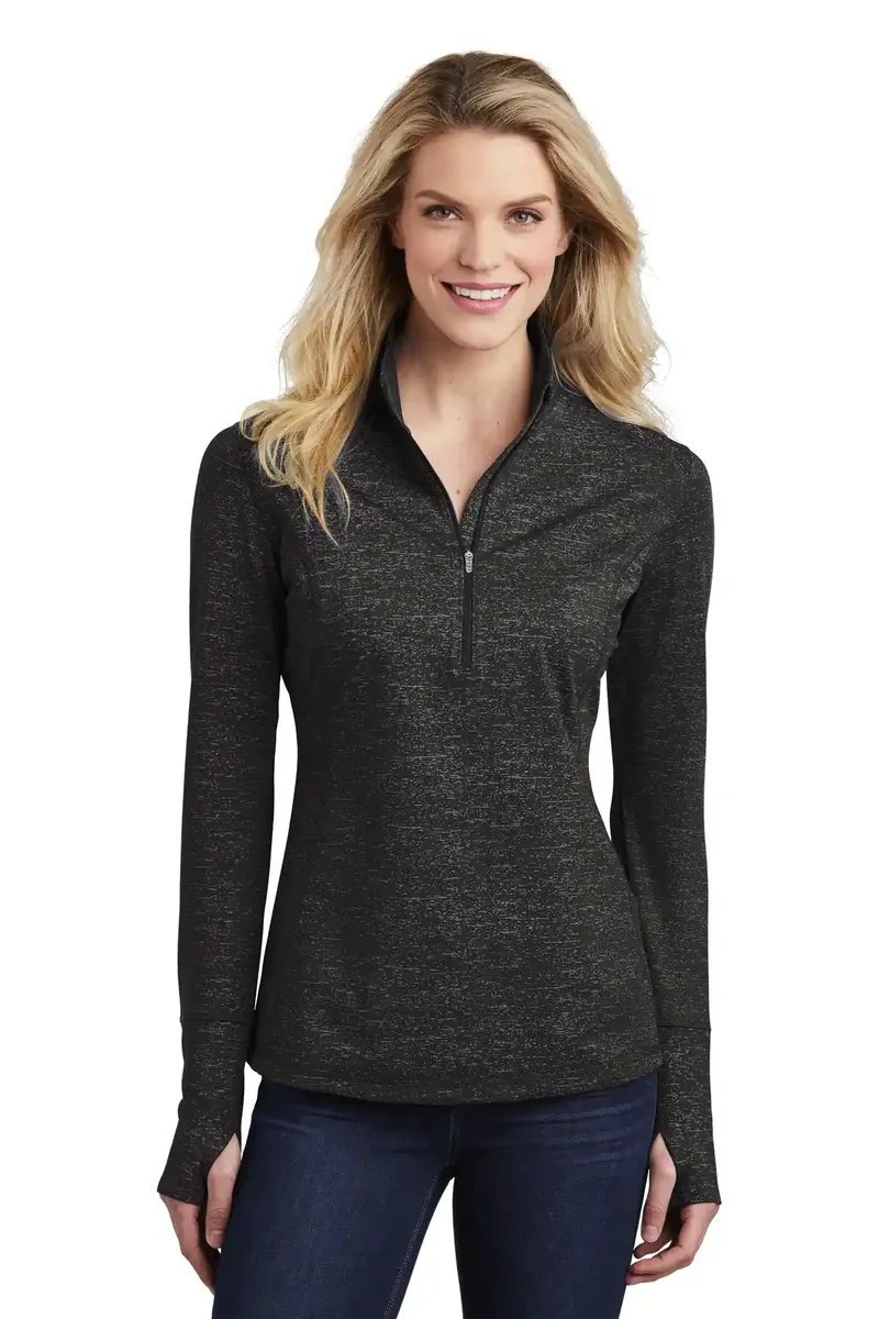 Sport-Tek ® Women's Sport-Wick ® Stretch Reflective Heather 1/2-Zip Pullover. LST855 - additional view 2