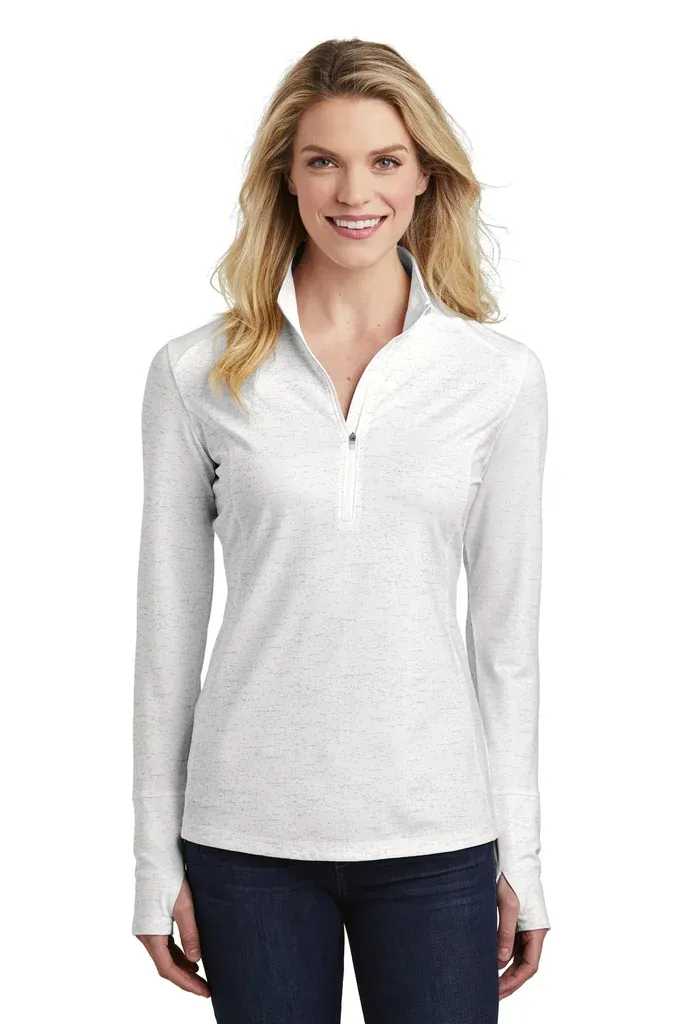 Sport-Tek ® Women's Sport-Wick ® Stretch Reflective Heather 1/2-Zip Pullover. LST855 - additional view 1