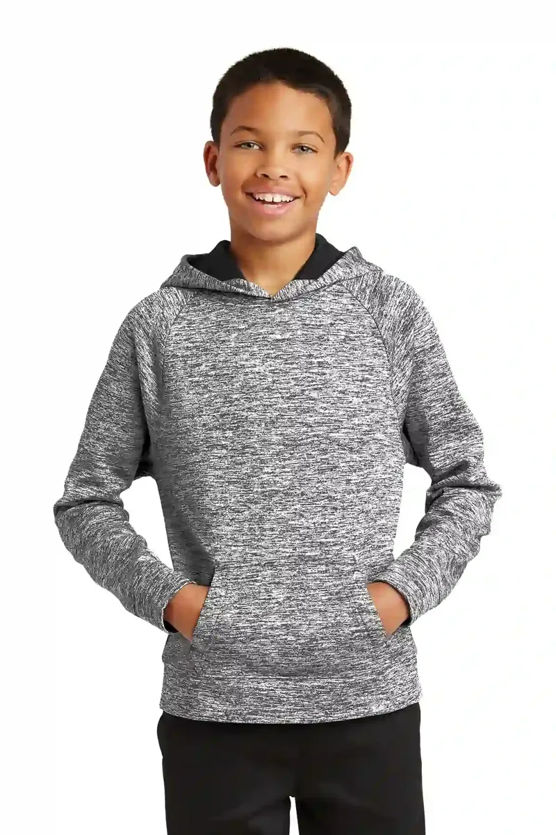 Sport-Tek® Youth PosiCharge® Electric Heather Fleece Hooded Pullover. YST225 - additional view 3
