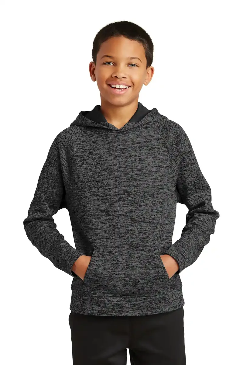 Sport-Tek® Youth PosiCharge® Electric Heather Fleece Hooded Pullover. YST225 - additional view 6