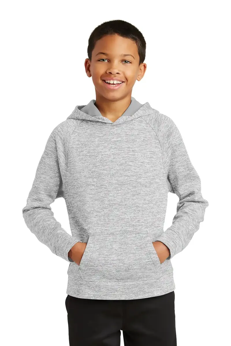 Sport-Tek® Youth PosiCharge® Electric Heather Fleece Hooded Pullover. YST225 - additional view 5