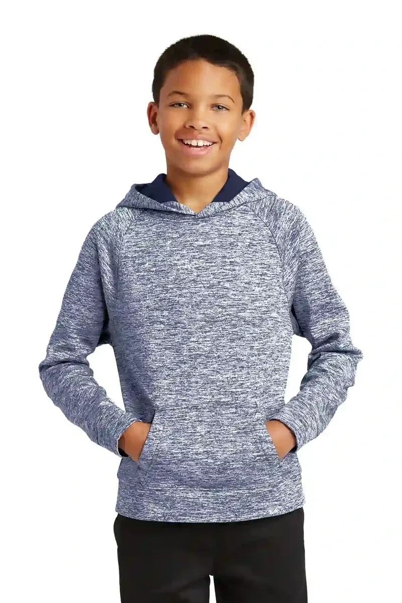 Sport-Tek® Youth PosiCharge® Electric Heather Fleece Hooded Pullover. YST225 - additional view 4