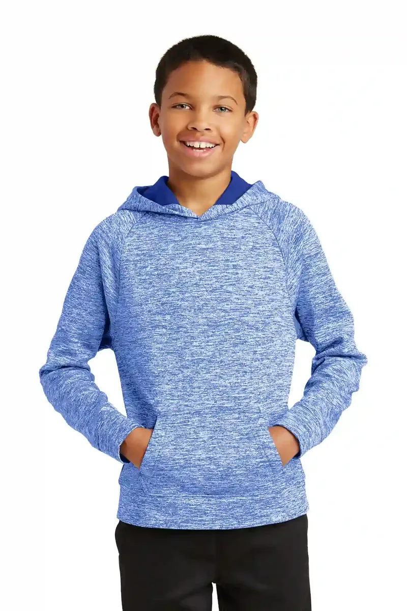 Sport-Tek® Youth PosiCharge® Electric Heather Fleece Hooded Pullover. YST225 - additional view 1