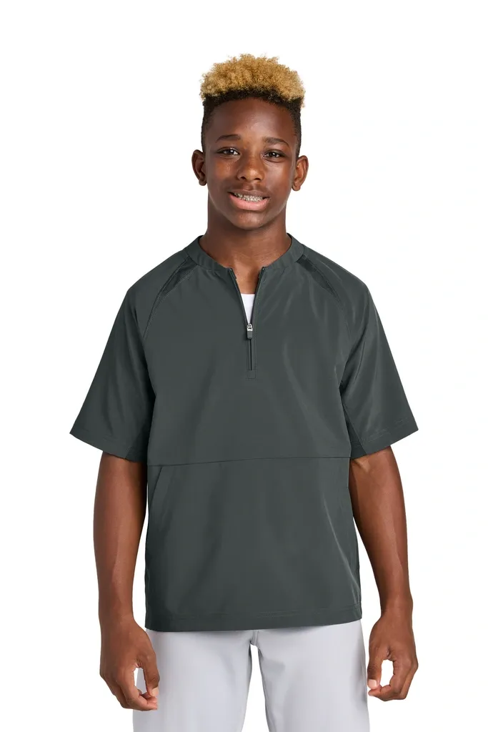 Sport-Tek® Youth Repeat 1/2-Zip Short Sleeve Jacket YJST489 - additional view 3