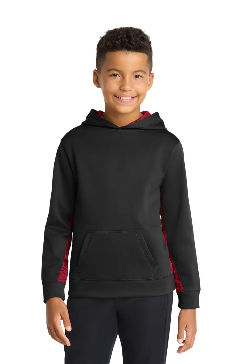 Sport-Tek® Youth Sport-Wick® CamoHex Fleece Colorblock Hooded Pullover.  YST239 - additional view 4