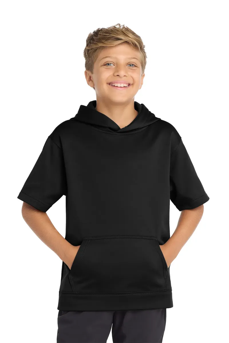 Sport-Tek ® Youth Sport-Wick ® Fleece Short Sleeve Hooded Pullover. YST251 - additional view 1