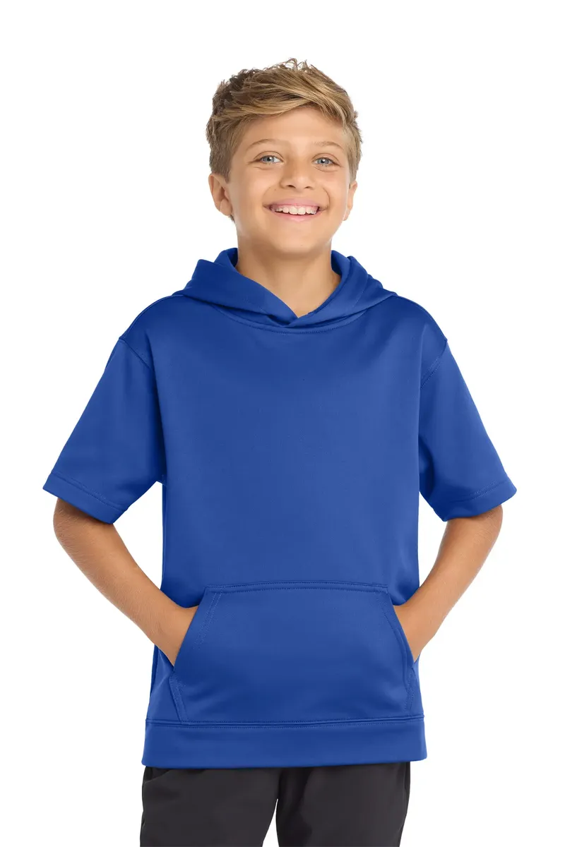 Sport-Tek ® Youth Sport-Wick ® Fleece Short Sleeve Hooded Pullover. YST251 - additional view 3