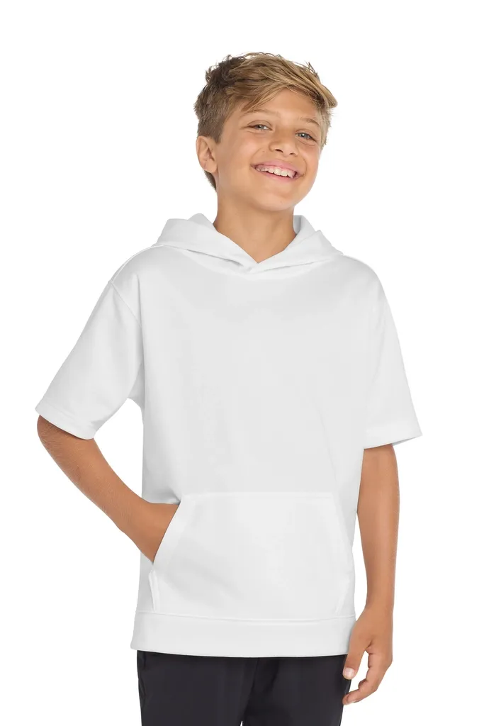 Sport-Tek ® Youth Sport-Wick ® Fleece Short Sleeve Hooded Pullover. YST251 - additional view 4